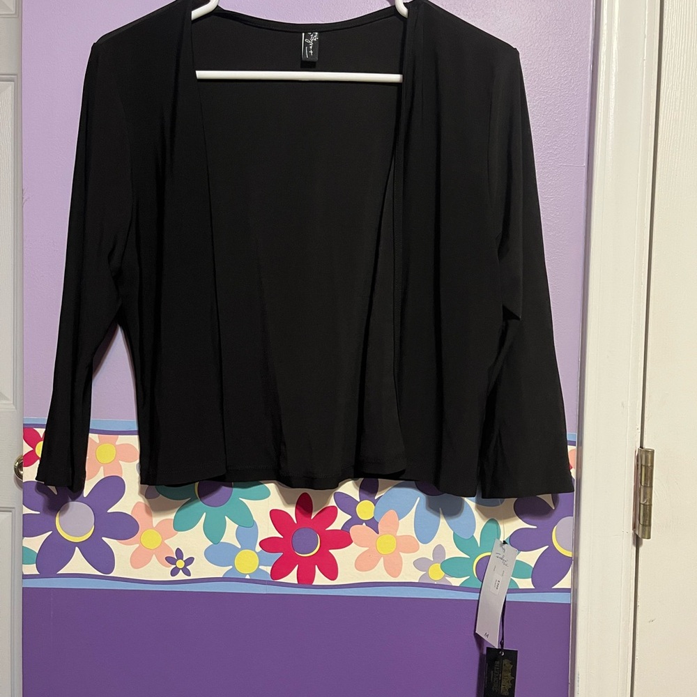 Black Open Front Cardigan